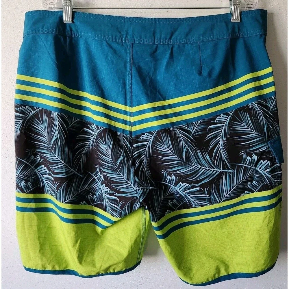 Ron Jon Surf‎ Shop Mens Size 38 Tropical Hawaiian Print Board Shorts Swim Trunks